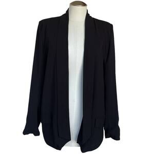Women's Anthropologie‎ Cartonnier Black Blazer Open Front Workwear Jacket Medium